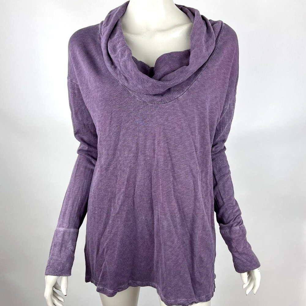 James Perse Cowlneck Long Sleeve Tunic Top Stretch Supima Cotton Women 3 Large
